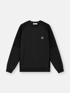 Stone Island Patch Logo Paneled Sweatshirt In Black