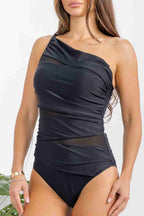 H3112 Eclipse One-Shoulder Mesh One Piece