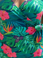 H3146 Green Tropical One Piece Side Tide