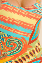 Y8853 Afrika Paisley Print One Piece