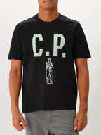 C.P. Company T-shirt Zwart Mercerized Jersey 30/2 Twisted