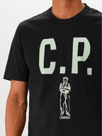 C.P. Company T-shirt Zwart Mercerized Jersey 30/2 Twisted