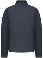 Stone Island Brushed Organic Cotton Canvas Overshirt In Navy